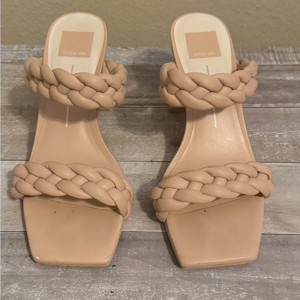 Dolce Vita Women's Cream Braid Paily Heels, Size 8